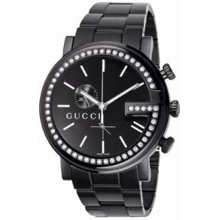 Gucci Mens YA101340 G Chrono Black PVD with Diamond Case Watch 