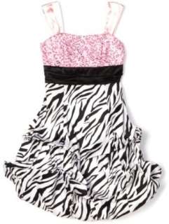  Ruby Rox Kids Girls 4 6x Zebra Pick Up Dress: Clothing