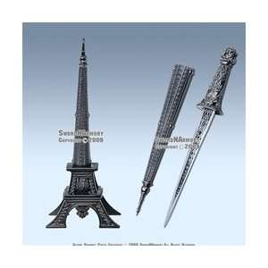  10  Eiffel Tower Letter Opener Gift Knife Short Sword 