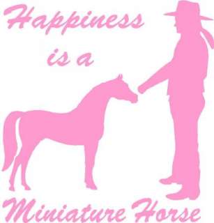Happiness is Miniature(mini) Horse Sticker/Decal Girl  
