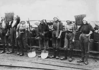 early 1900s photo Belgian women workers in coal mine  