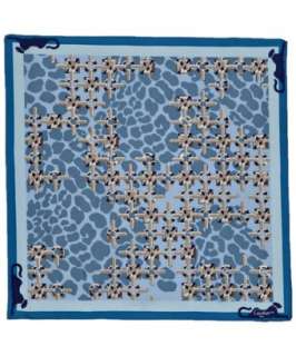 Cartier navy jaguar spot and link square silk scarf   up to 70 