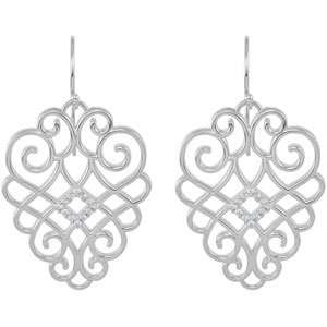  IceCarats Designer Jewelry Gift Sterling Silver Diamond Earrings 