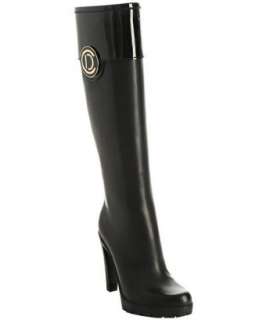 Christian Dior black leather logo detail tall boots   up to 70 
