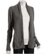 style #304074902 light heather grey cotton cashmere shawl collar 