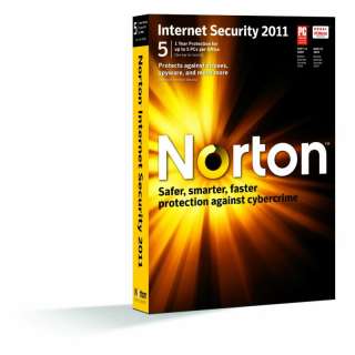New Sealed Retail Box Norton Internet Security 2011 1 Year 5 PC 2011 
