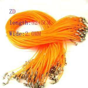 X3503 8PCS Rubber PVC Soft Orange Cord clasp Necklace  