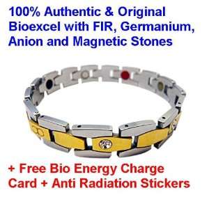 Bioexcel Tungsten Quantum Energy Magnetic Bracelet   Gold Lock Design 