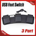  USB Keyboard Action Foot Switch PC Computer Game Pedal HID Black New