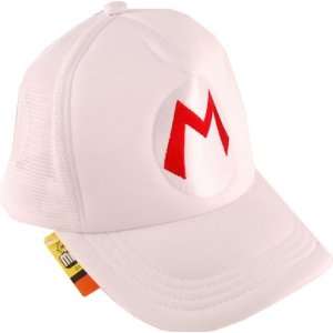  Super Mario Bros Mario Trucker Hat White: Toys & Games