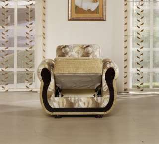 Stylish Living Room with Storage Sleeper Sofa in Mustard Fabric
