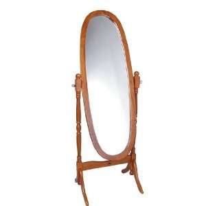  Traditional Style Oak Finish Wood Floor Mirror
