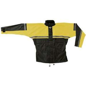   Piece On Road Motorcycle Rain Suits   Black/Yellow / Large Automotive