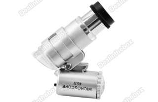 Mini 45x LED Light Pocket Microscope Magnifier Loupe