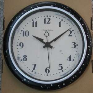  New Haven Industrial Distressed Black Wall Clock