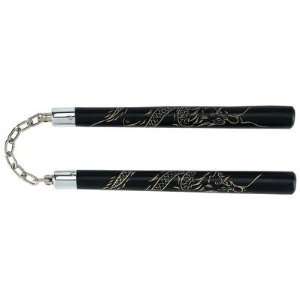  2 pack   NUNCHUCKS W/ CARVED DRAGON (Knives/Multi Tools 