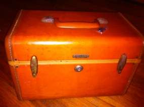   Samsonite Suitcase Luggage Traincase Train Case Brown With Key Makeup