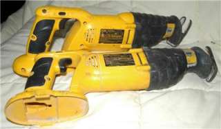 Two   DEWALT 18 Volt Cordless Reciprocating Saws for PARTS   untested 
