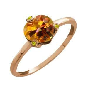  Twilight Orange Mystic Topaz and Diamond 14k Rose Gold Ring Jewelry