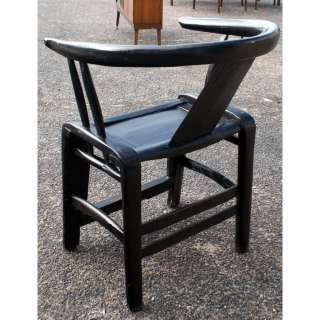 Vintage Black Ebonized Asian Style Chair  