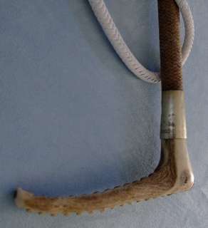  CALLOW & SON LONDON DOG FOX HUNTING WHIP & THONG STAG HORN RIDING CROP