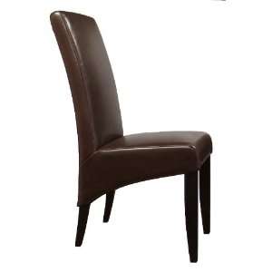  6 Espresso Anna Leather Parsons Dining Chair Set