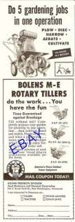 1954 BOLENS M E ROTARY GARDEN TILLER AD PORT WASHINGTON  