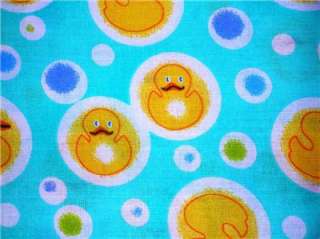 New Rubber Ducks Soap Bubbles Fabric BTY Green  