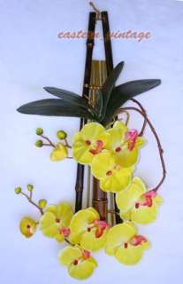 Yellow Moth Orchid Flower Bamboo Wall Decor Great Gift  