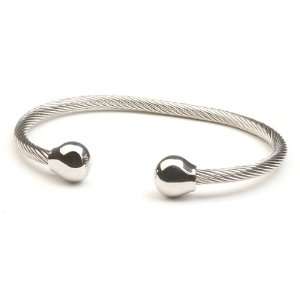   Professional Steel Twist Magnetic Bracelet w/ Silver Balls, Size L