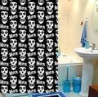 New Skull Fabric Proof Shower Curtain with Hooks Rings Accessory 