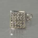 Edwardian Diamond 10k Gold Square Stud Earrings  