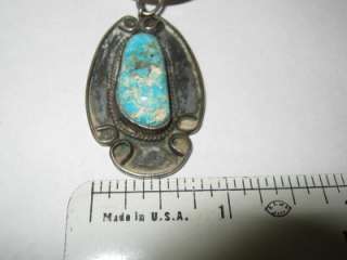   Beautiful Signed Squash Blossom Sterling Necklace Turquoise Cerrillos