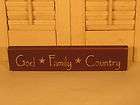   Handpainted God Family Country Star Sign Shelf Sitter~Made in America