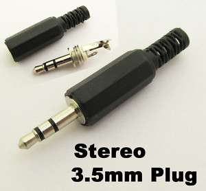 50x 3.5mm Stereo plug male DIY Audio Connector Plastic  