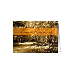  Over River Thru Wood Thanksgiving Card Health & Personal 