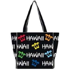  Hawaiian Tote Bag Robin Ruth Honu Black White Rainbow 
