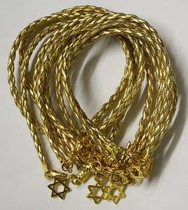   STAR OF DAVID Jewish Judaica Charm GOLD String Kabbalah Wrap Bracelets