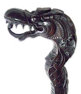 FIERCE DRAGON Hand Carved Walking Stick ART: Other Accessories 