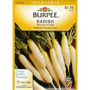  Burpee 64618 Radish White Icicle Seed Packet Patio, Lawn 