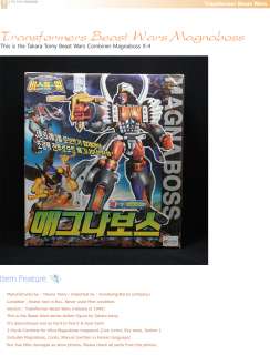  tomy Transformers Beast Wars Magnaboss X 4 Megazord action figures 