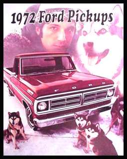 1972 Ford Pickup Truck Brochure Custom Ranger Ranchero  