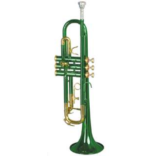 NEW GREEN CONCERT BAND TRUMPET W/CASE APPROVED+WARRANTY  