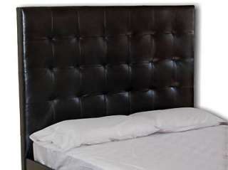 Queen Size Black Leather Bed with Extra Tall Headboard  