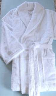 Linea Casa Sferra White Terry Bath Robe Turkish Cotton New  