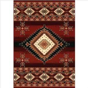   3614 4771 Phoenix Scorpion Sun Red Southwestern Rug Furniture & Decor