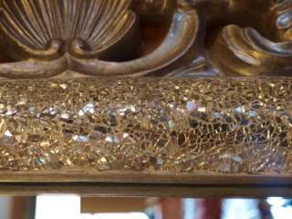 Ornate Framed Silver Glass Mosaic Wall Mirror  