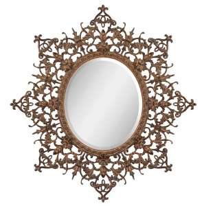   Alondra Oval Beveled Mirror in Ornate Starburst Shaped Frame 14344 B