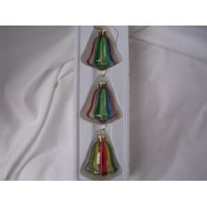   Bell Christmas Ornaments ; Studio Nova Glass Set of 3