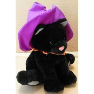 Black Cat with Witch Hat Stuffed Animal Plush Toy   10 